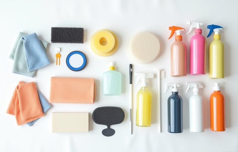 Assortment of high-quality car cleaning tools ready for use